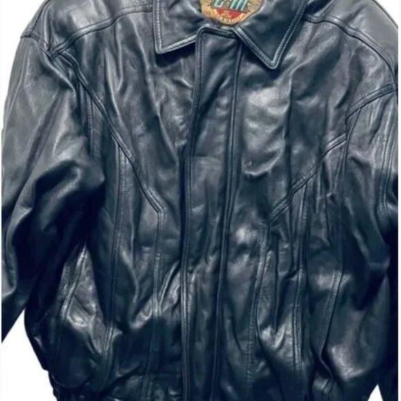 Global Identity Vintage Men’s Leather Bomber Jacket Black Size 2XL (Tall) EUC - Picture 2 of 9